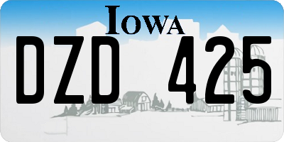 IA license plate DZD425