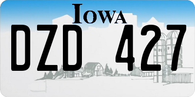 IA license plate DZD427