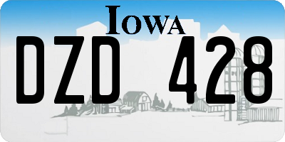 IA license plate DZD428
