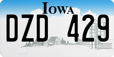 IA license plate DZD429