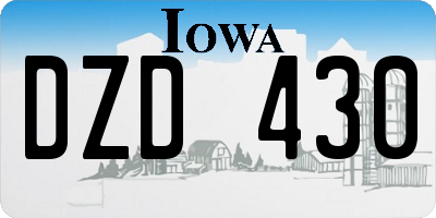 IA license plate DZD430
