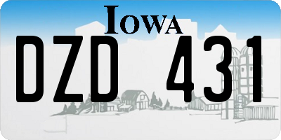 IA license plate DZD431