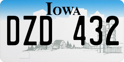 IA license plate DZD432