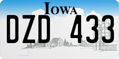 IA license plate DZD433
