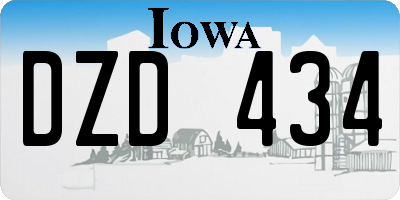 IA license plate DZD434