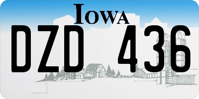 IA license plate DZD436