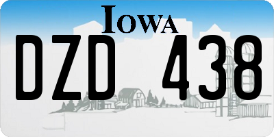 IA license plate DZD438