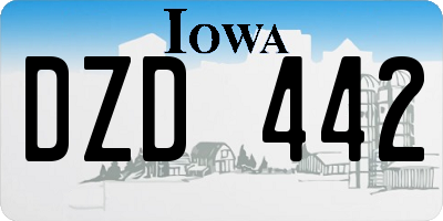 IA license plate DZD442