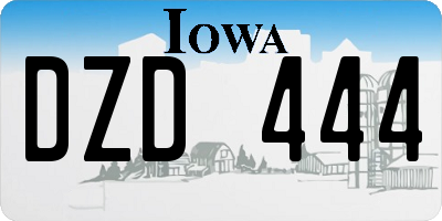 IA license plate DZD444