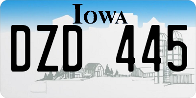 IA license plate DZD445