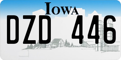 IA license plate DZD446