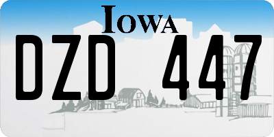 IA license plate DZD447