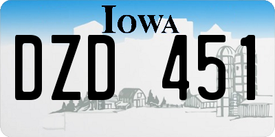 IA license plate DZD451