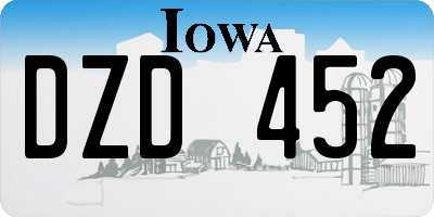 IA license plate DZD452