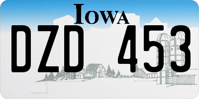 IA license plate DZD453