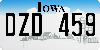 IA license plate DZD459