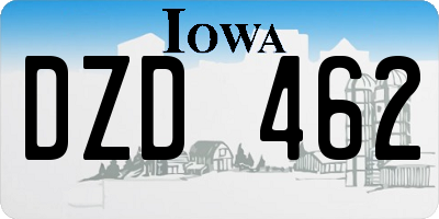 IA license plate DZD462
