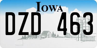 IA license plate DZD463