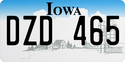 IA license plate DZD465