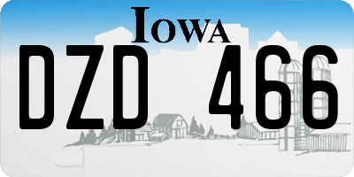 IA license plate DZD466