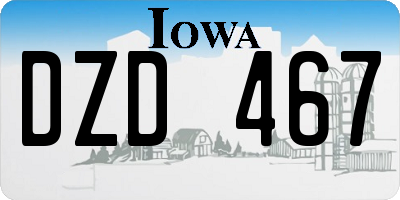 IA license plate DZD467