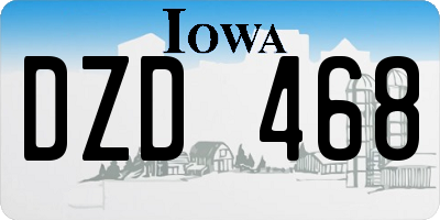IA license plate DZD468