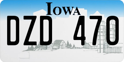 IA license plate DZD470