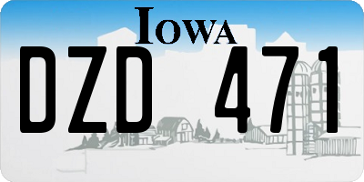 IA license plate DZD471