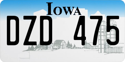 IA license plate DZD475