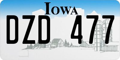 IA license plate DZD477