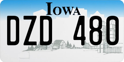 IA license plate DZD480