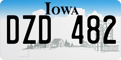 IA license plate DZD482