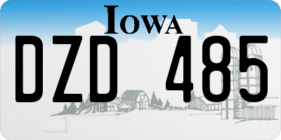 IA license plate DZD485