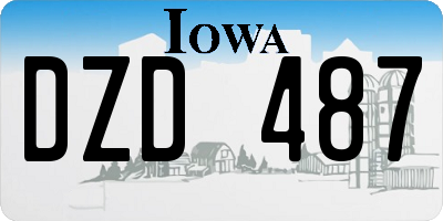 IA license plate DZD487