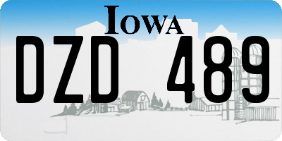 IA license plate DZD489