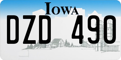IA license plate DZD490