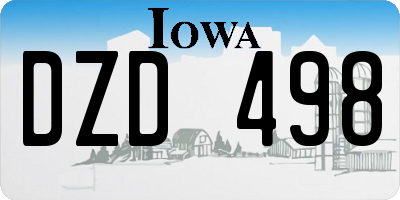 IA license plate DZD498