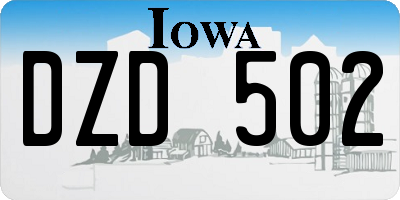 IA license plate DZD502