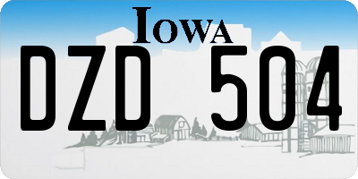 IA license plate DZD504