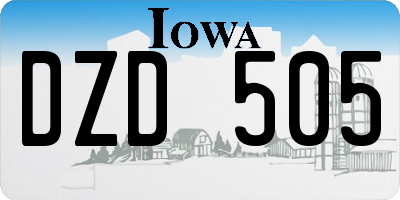 IA license plate DZD505