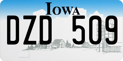 IA license plate DZD509
