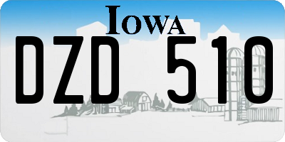 IA license plate DZD510