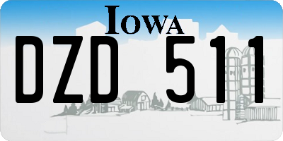 IA license plate DZD511