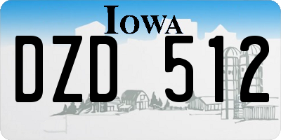 IA license plate DZD512