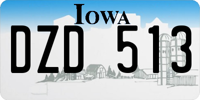 IA license plate DZD513