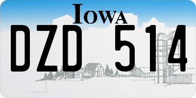 IA license plate DZD514