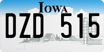 IA license plate DZD515