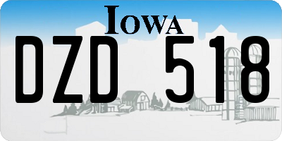 IA license plate DZD518