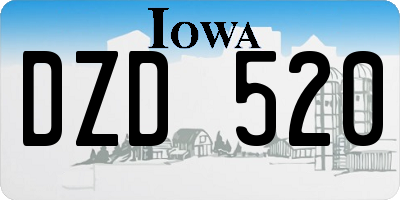 IA license plate DZD520