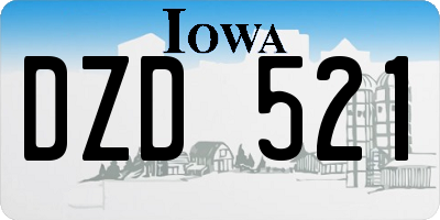 IA license plate DZD521